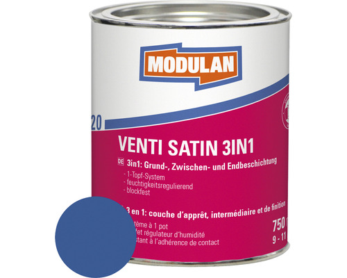 MODULAN 6120 Venti Lack Satin 3en1 RAL 5010 bleu gentiane 750 ml