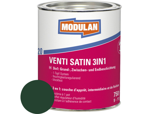 MODULAN 6120 Venti Lack Satin 3en1 RAL 6005 vert mousse 750 ml