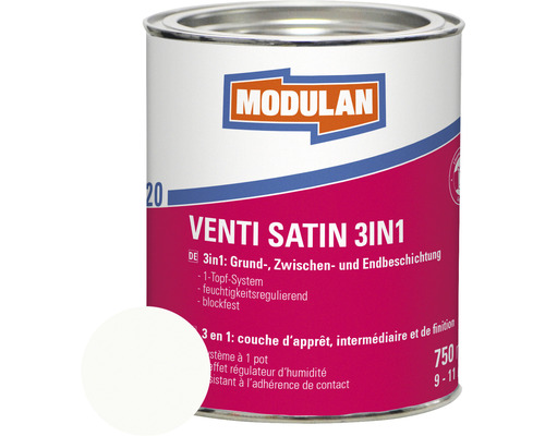 MODULAN 6120 Venti Lack Satin 3en1 RAL 9016 blanc signalisation 750 ml