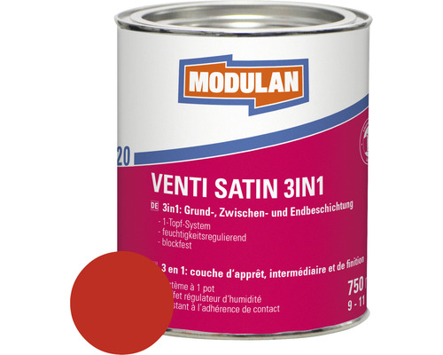 MODULAN 6120 Venti Lack Satin 3in1 RAL 3000 feuerrot 750 ml