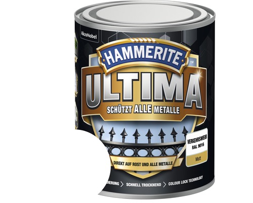 HAMMERITE Metallschutzlack Ultima Ral 9016 verkehrsweiss matt 750 ml