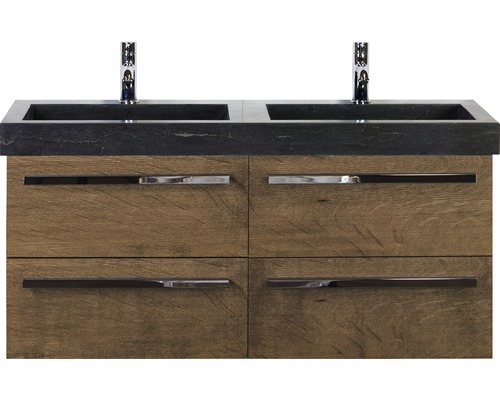 Waschtisch mit zwei Waschbecken und vier Schubladen