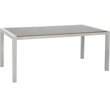 Rechteckiger Gartentisch mit Tischplatte und Metallgestell