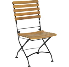 Chaise de jardin pliante en bois avec structure en métal