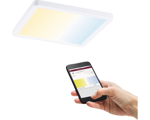 Plafonnier carré avec réglage de la température de couleur via smartphone