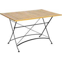 Gartenmöbelset Acamp 6 -Sitzer bestehend aus: 2 Stühle, Bank, Tisch 120 x 80 x 75 cm Eisen Holz braun anthrazit Klappsessel