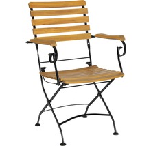 Gartenmöbelset Acamp 6 -Sitzer bestehend aus: 2 Stühle, Bank, Tisch 120 x 80 x 75 cm Eisen Holz braun anthrazit Klappsessel