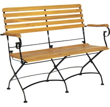 Gartenmöbelset Acamp 6 -Sitzer bestehend aus: 2 Stühle, Bank, Tisch 120 x 80 x 75 cm Eisen Holz braun anthrazit Klappsessel