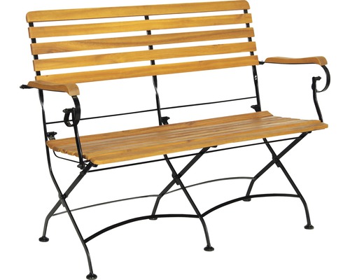 Banc de jardin en bois avec cadre métallique