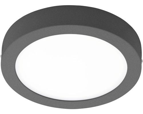 Plafonnier rond gris avec lumière LED intégrée