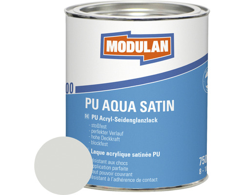 MODULAN 6200 PU Lack Aqua Satin RAL 7035 lichtgrau 750 ml