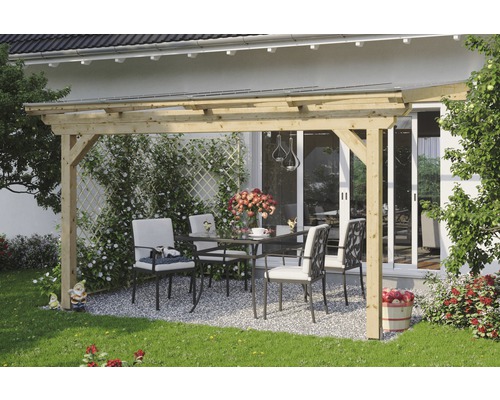 Toiture pour terrasse SKAN HOLZ Ancona 434x350 cm nature