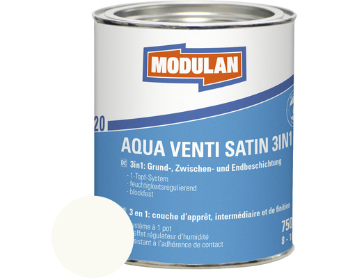 Laque MODULAN 6220 Aqua Venti satin 3en1 RAL 9016 blanc signalisation 750 ml