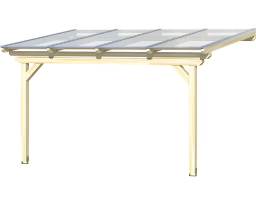 Carport en bois avec toit transparent