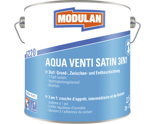 Pot de peinture Modulan Aqua Venti Satin 3en1