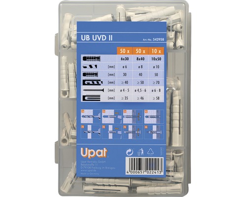 Upat chevilles Fixation universelle UVD II, boîte d''assortiment
