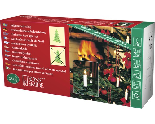 Guirlande lumineuse pour sapin de Noël intérieur avec 25 bougies