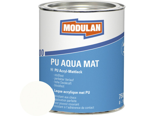 Laque MODULAN 6200 PU Aqua mat RAL 9016 blanc signalisation 750 ml