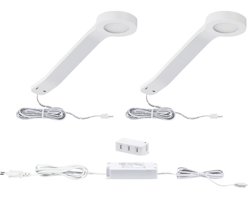 Paulmann Möbelleuchte Starterset Clever Connect Tunable White 2x2W 2x100 lm weiss Zwei weiße LED-Leuchten mit Zubehör