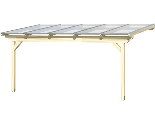 Carport aus Holz mit transparentem Dach