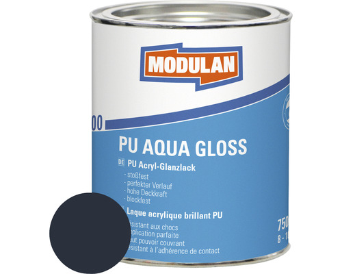 Laque MODULAN 6200 PU Aqua Gloss RAL 7016 anthracite 750 ml