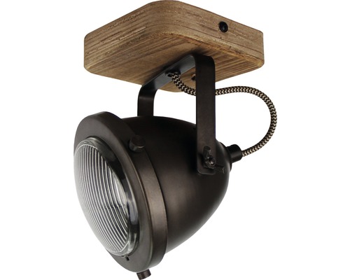 Deckenleuchte aus Holz und Metall