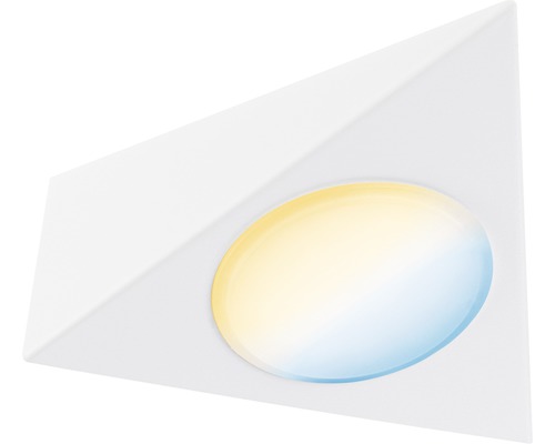 Plafonnier triangulaire blanc avec découpe ovale pour la lumière