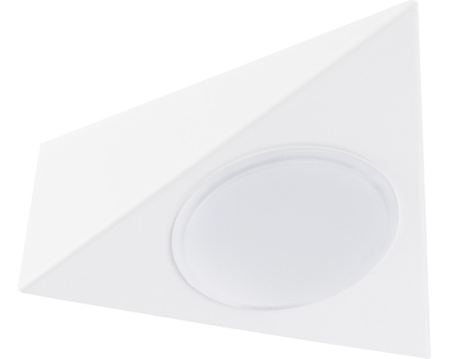 Plafonnier triangulaire en plastique avec surface lumineuse ronde