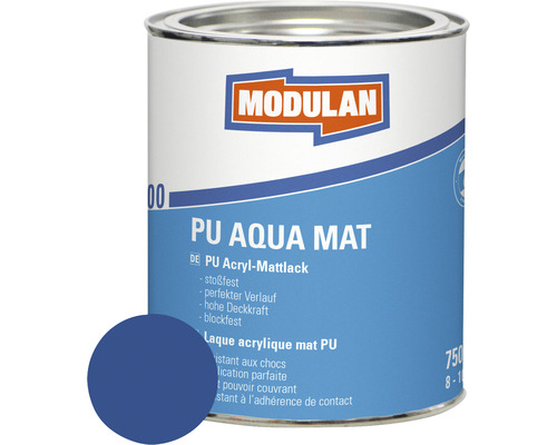Laque MODULAN 6200 PU Aqua mat RAL 5010 bleu gentiane 750 ml