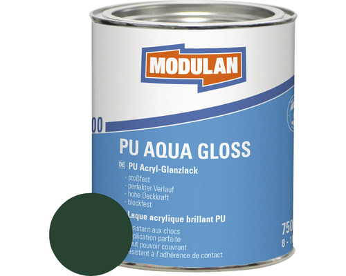 Laque MODULAN 6200 PU Aqua Gloss RAL 6005 vert mousse 750 ml