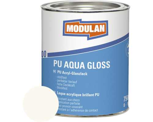 MODULAN 6200 PU Lack Aqua Gloss RAL 9010 reinweiss 750 ml