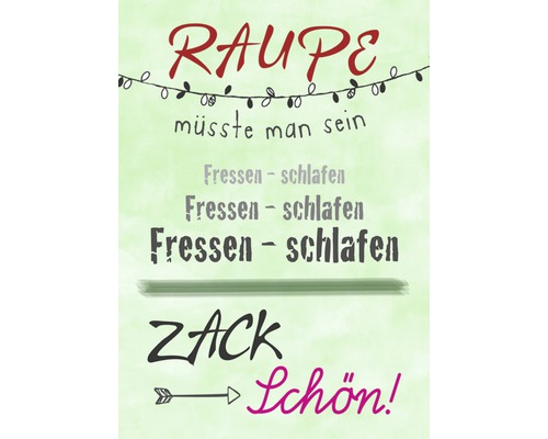 Postkarte Raupe Zack schön! 10,5x14,8 cm