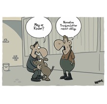 Postkarte Mag er Kinder? Normales Trockenfutter reicht völlig 14,8x10,5 cm