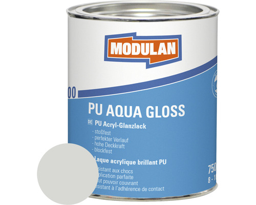 MODULAN 6200 PU Lack Aqua Gloss RAL 7035 lichtgrau 750 ml