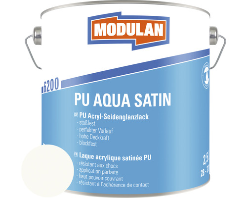 MODULAN 6200 PU Lack Aqua Satin RAL 9016 verkehrsweiss 2,5 L