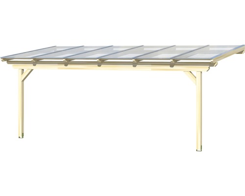 Carport en bois avec toit transparent