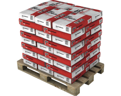 Palette de sacs d''enduit adhésif à base de plâtre