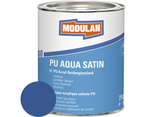 Laque MODULAN 6200 PU Aqua satin RAL 5010 bleu gentiane 750 ml