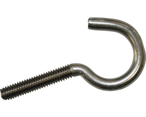 Schraubhaken gebogen rostfrei A2, M 6 x 60 mm, 20 Stück Rundhaken mit Gewinde