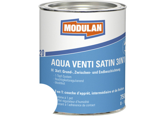 Laque MODULAN 6220 Aqua Venti satin 3en1 blanc 750 ml