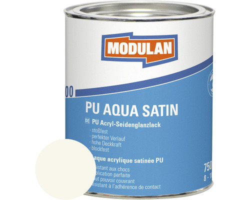 MODULAN 6200 PU Lack Aqua Satin RAL 9010 reinweiss 750 ml