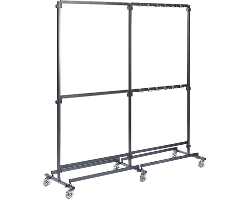 Porte-vêtements double mobile en métal avec crochets