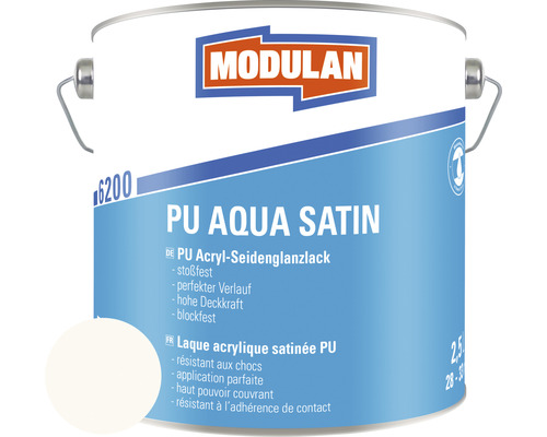 MODULAN 6200 PU Lack Aqua Satin RAL 9010 reinweiss 2,5 L