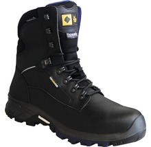Schwarzer Arbeitsstiefel mit Schnürung und hohem Schaft