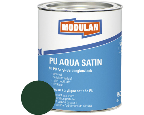 Laque MODULAN 6200 PU Aqua satin RAL 6005 vert mousse 750 ml