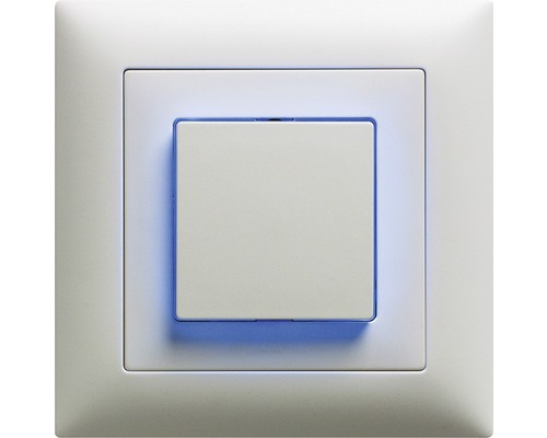 Interrupteur à bouton poussoir blanc Edizio Due UP SCH3 Kit complet avec lentille latérale LED bleu