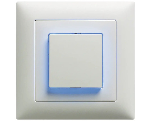 Interrupteur à bouton poussoir blanc Edizio Due UP SCH0 Kit complet avec lentille latérale LED