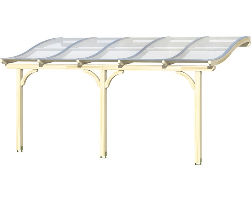 Abri de voiture en bois avec toit transparent