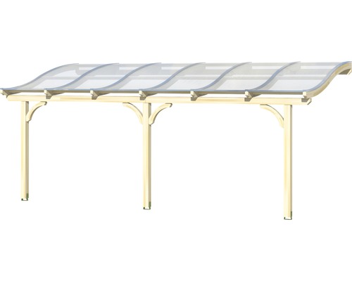 Carport avec toit transparent et cadre en bois