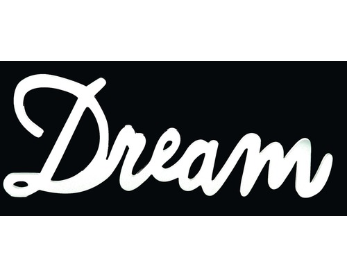 Schriftzug Dream weiss 5x17 cm